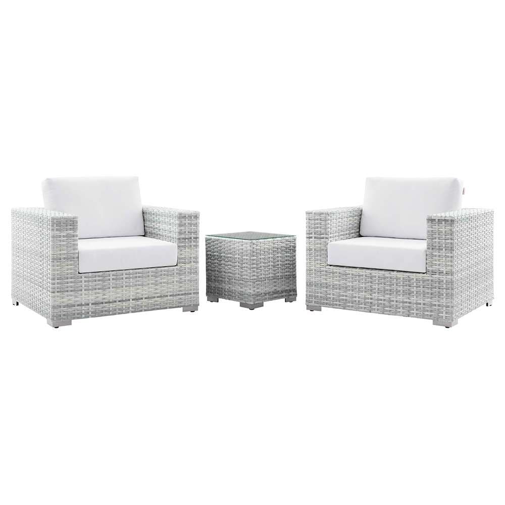Modway - Convene 3-Piece Outdoor Patio Set - EEI-5444-LGR-WHI veiw 1