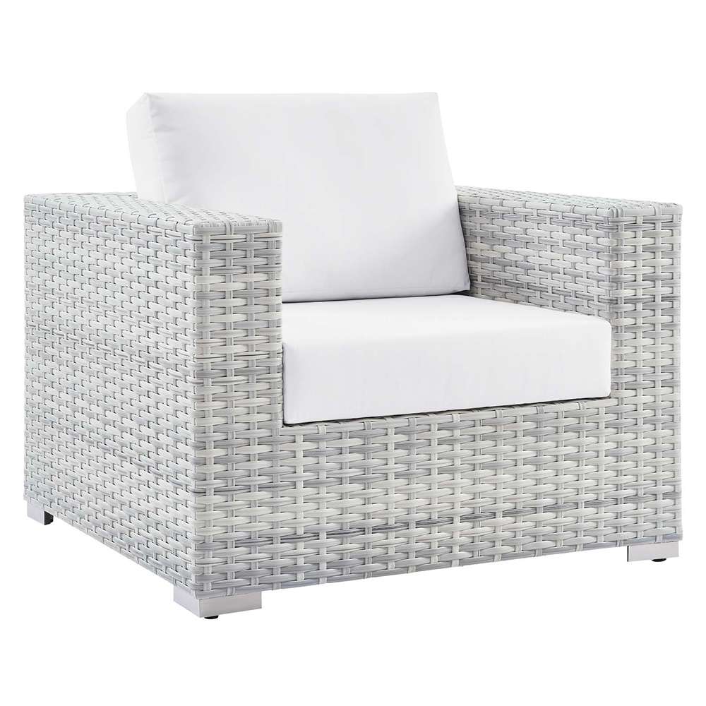 Modway - Convene Outdoor Patio Armchair - EEI-4297-LGR-WHI veiw 1