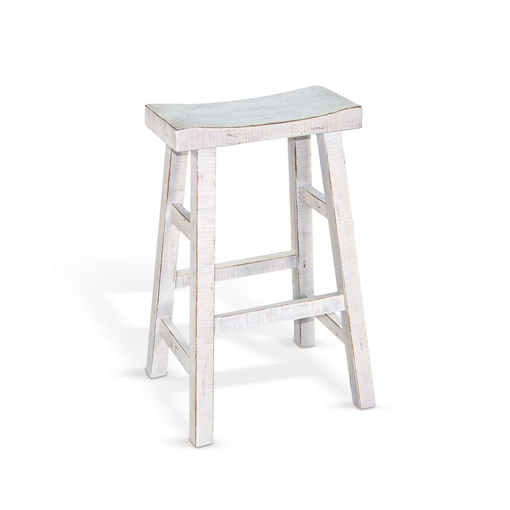 Sunny Designs - Marina -  White Sand Bar Saddle Seat Stool, Wood Seat (Set of 2) - 1768WS-30 veiw 1