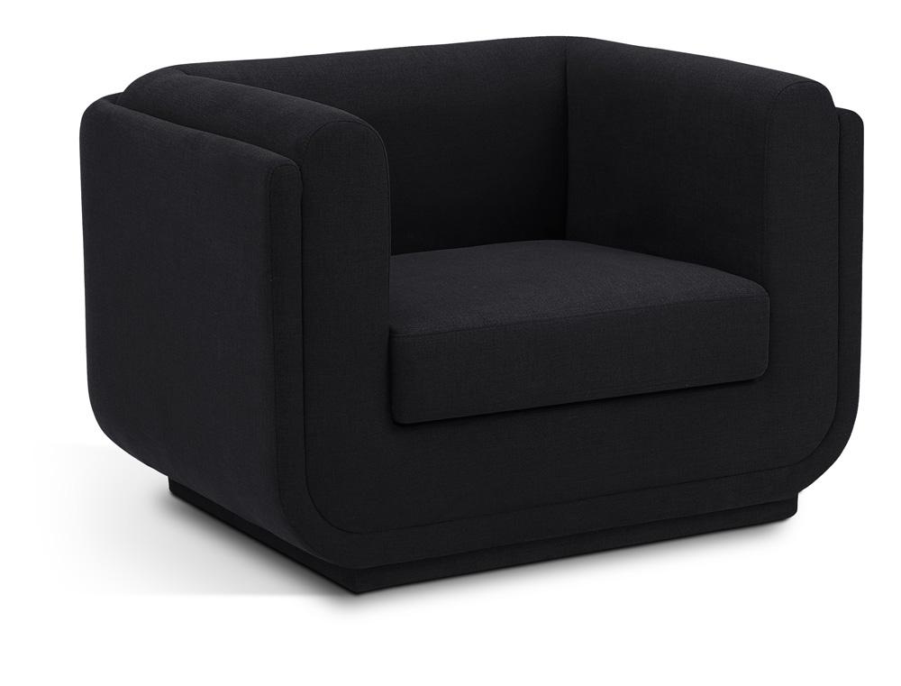 Meridian Furniture - Kimora Black Linen Textured Fabric Chair - 151Black-C veiw 1