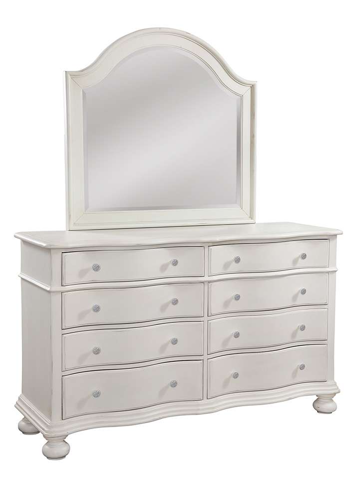 American Woodcrafters - Rodanthe Dresser with Mirror - Dove White - 3910-TDLM veiw 1