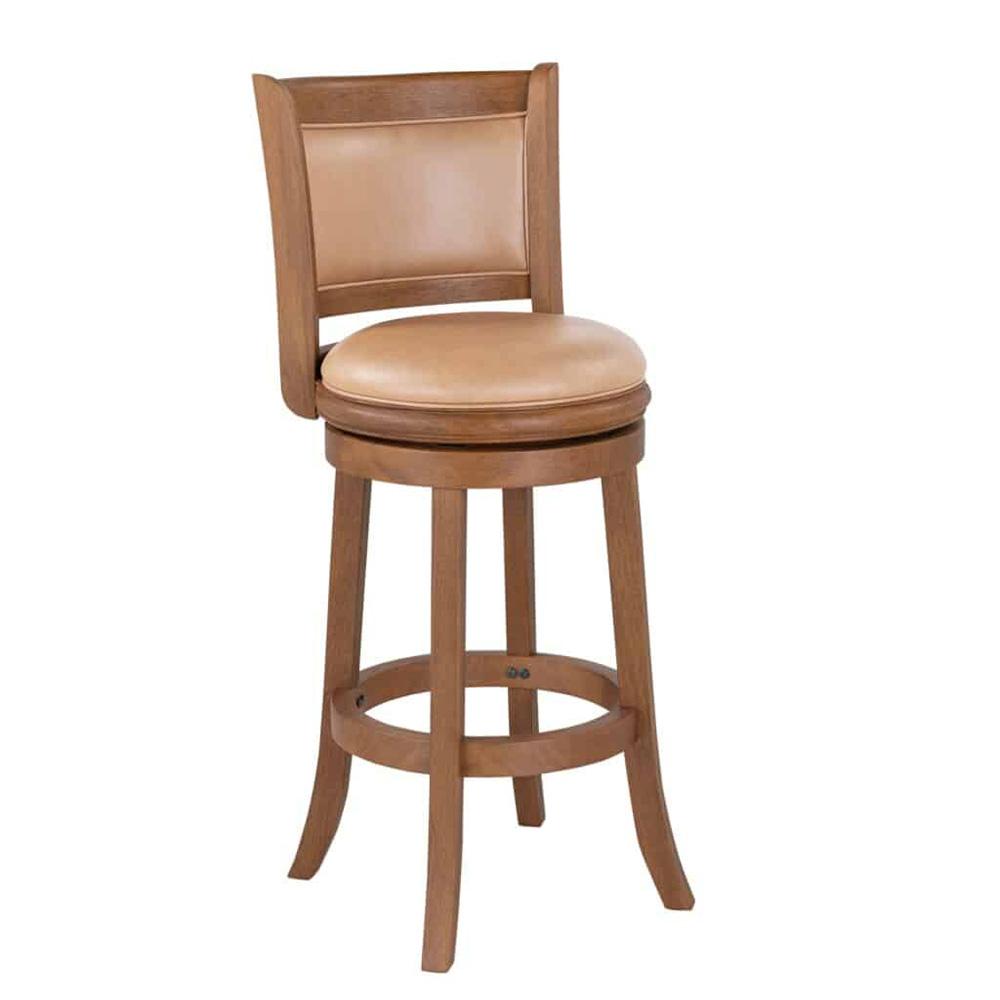 Boraam - Augusta Swivel Bar Stool - Chestnut Wire-Brush - 52829 veiw 1