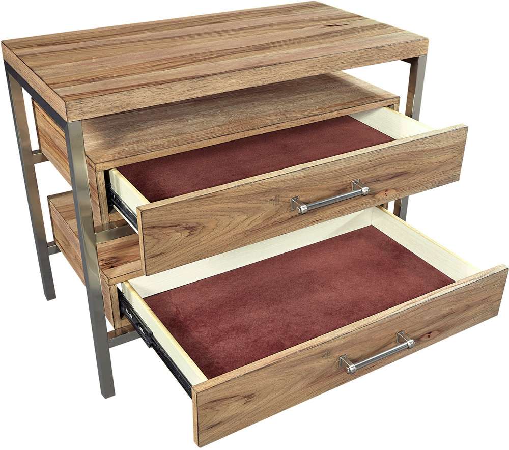 Emery Park - Paxton 2Drawer Metal Nightstand in Fawn Finish - I262-451 veiw 1