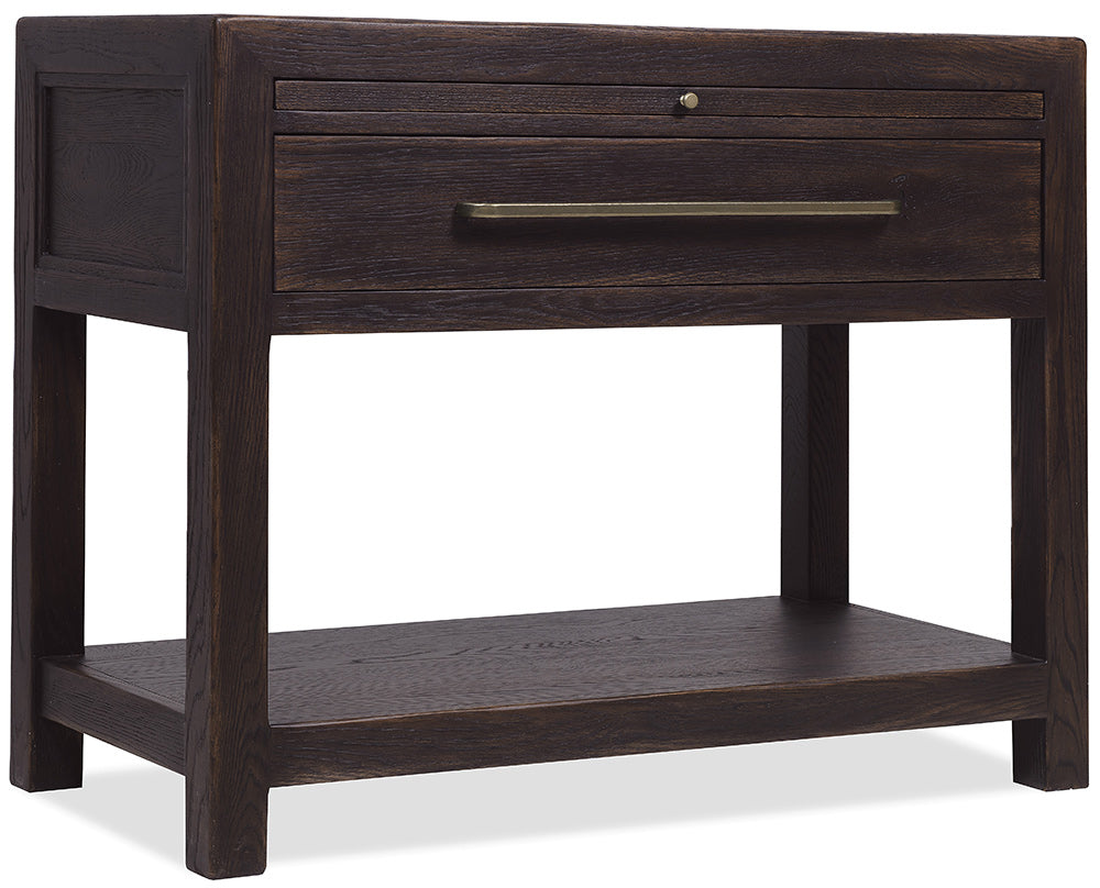 Hooker Furniture - Driftwood One-Drawer Nightstand with Stone - Blacks - 6820-90216-99 view 1