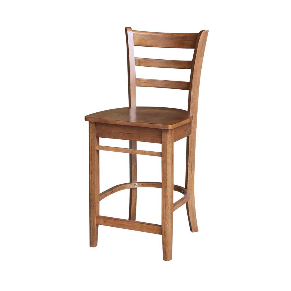 International Concepts - Emily Counter Height Stool - 24inSH in Distressed Oak Finish - S42-6172 veiw 1