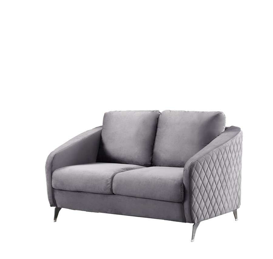 Lilola Home - Sofia Gray Velvet Modern Chic Loveseat Couch - 89720-L veiw 1