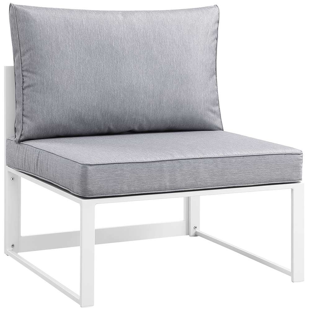 Modway - Fortuna Armless Outdoor Patio Chair - EEI-1520-WHI-GRY veiw 1