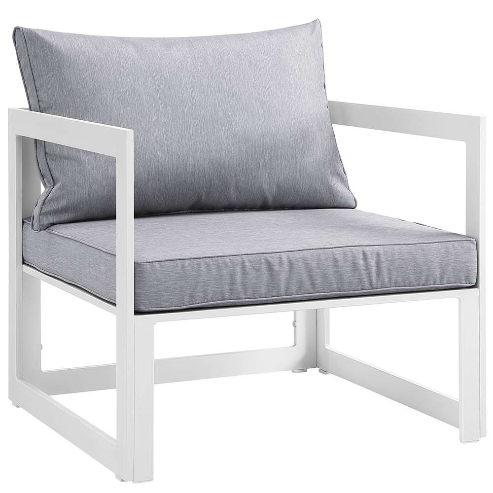 Modway - Fortuna Outdoor Patio Armchair - EEI-1517-WHI-GRY veiw 1