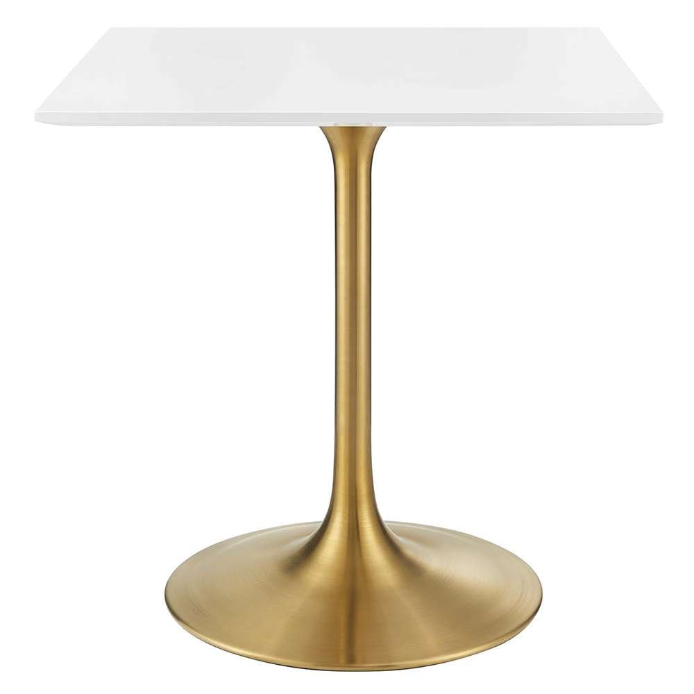 Modway - Lippa 28in Square Wood Top Dining Table in Gold White - EEI-3211-GLD-WHI veiw 1