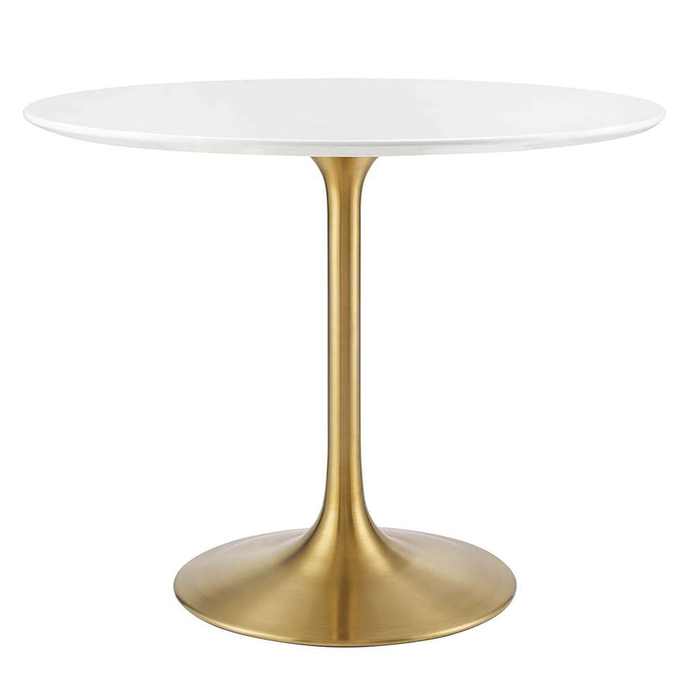 Modway - Lippa 36in Round Wood Dining Table in Gold White - EEI-3209-GLD-WHI veiw 1