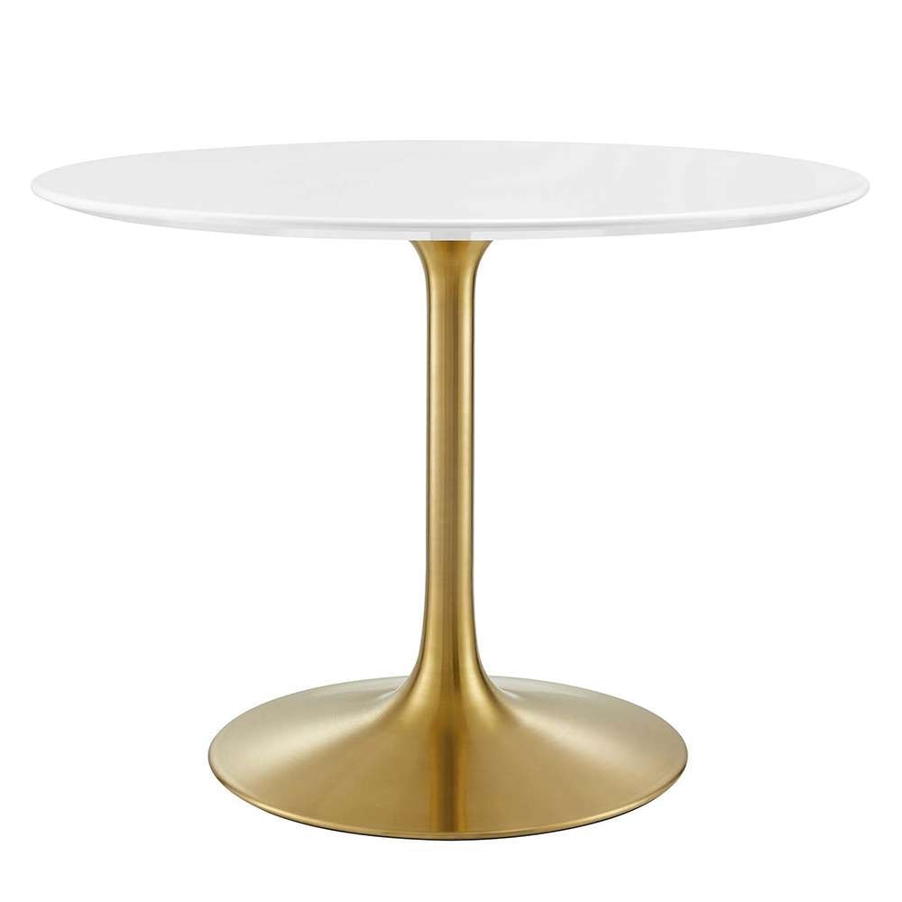 Modway - Lippa 40in Round Wood Dining Table in Gold White - EEI-3226-GLD-WHI veiw 1