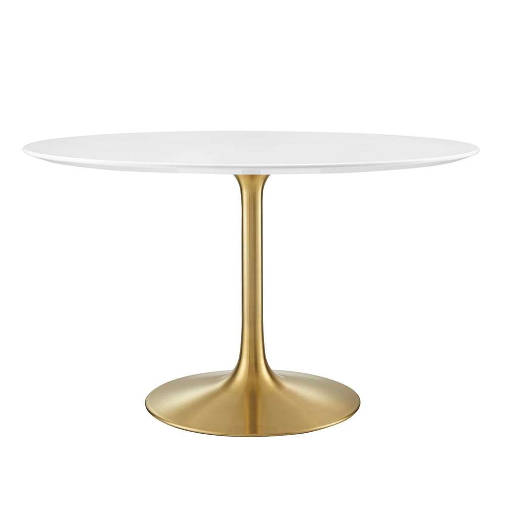 Modway - Lippa 48in Round Wood Dining Table in Gold White - EEI-3227-GLD-WHI veiw 1