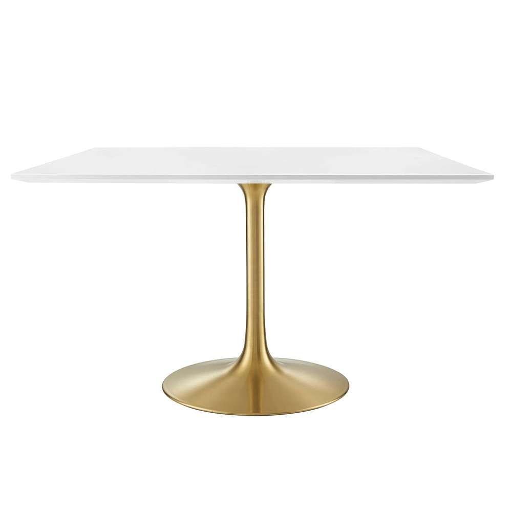 Modway - Lippa 48in Square Wood Top Dining Table in Gold White - EEI-3230-GLD-WHI veiw 1
