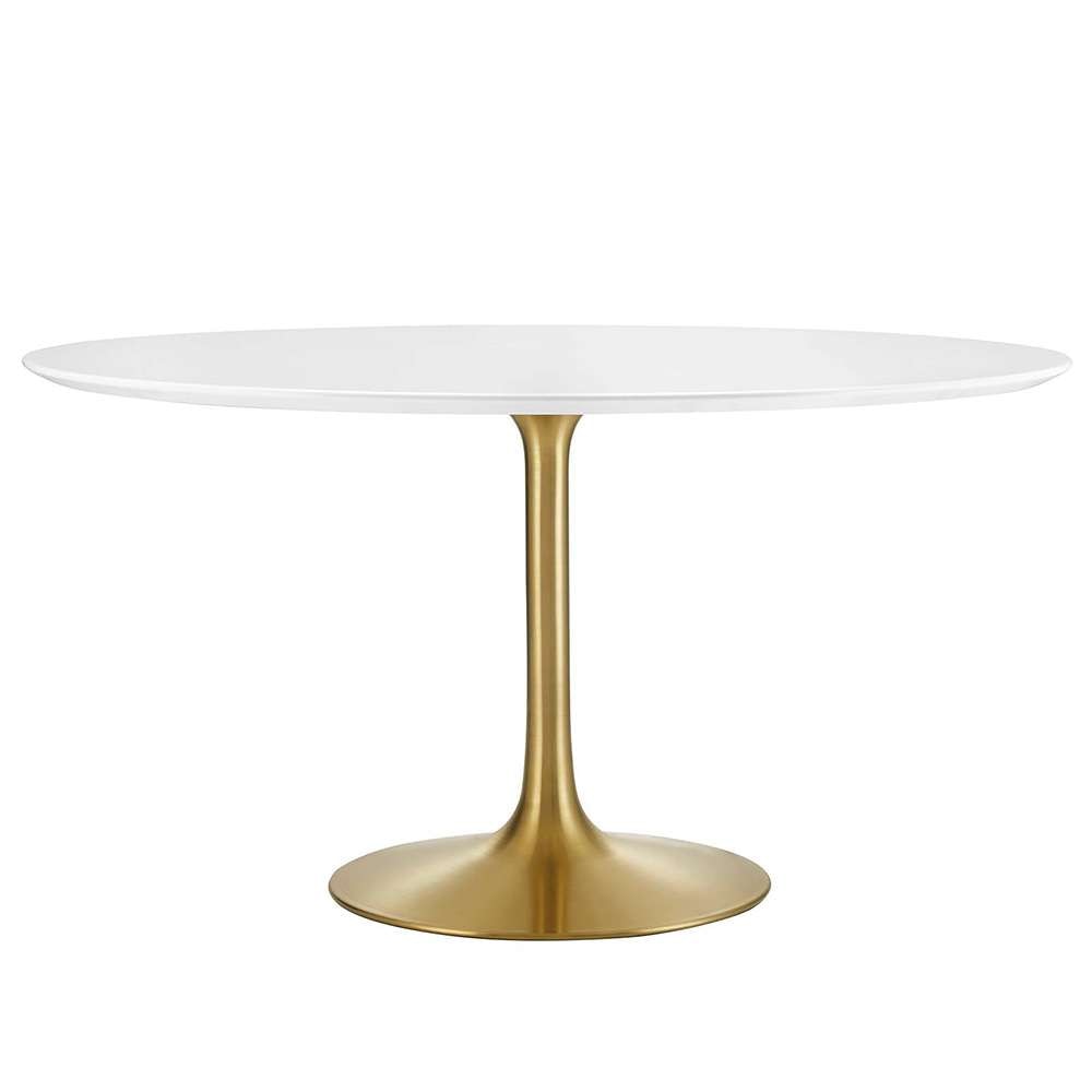 Modway - Lippa 54in Round Wood Dining Table in Gold White - EEI-3228-GLD-WHI veiw 1