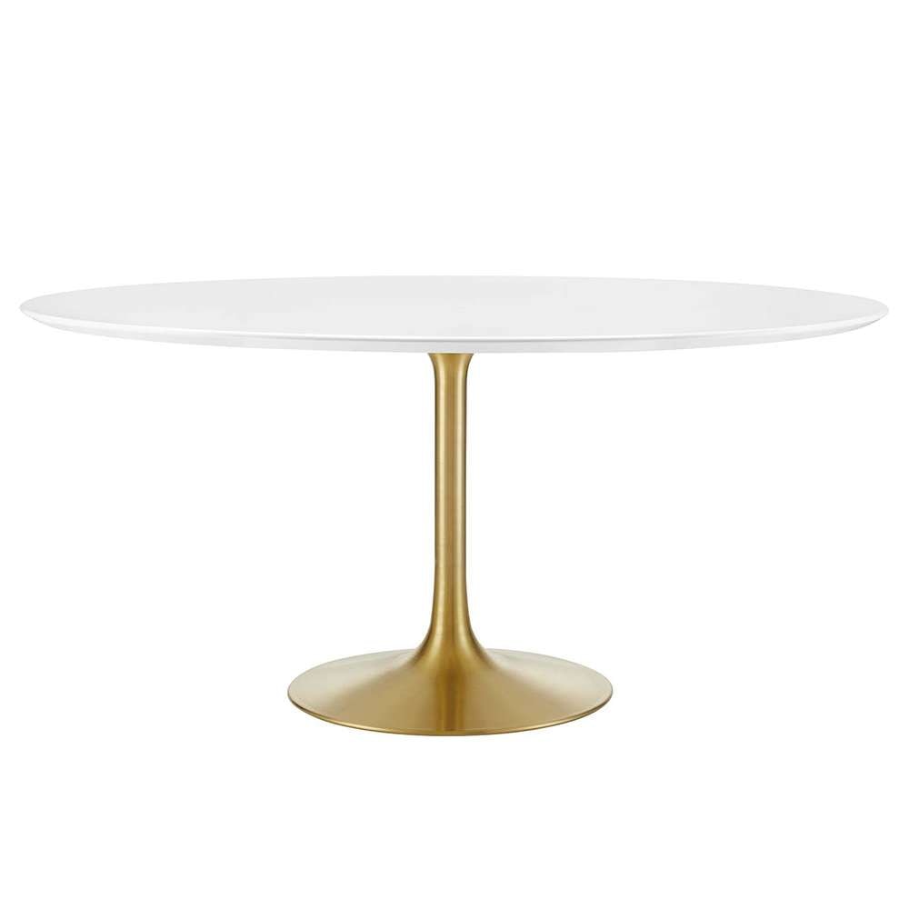 Modway - Lippa 60in Round Wood Dining Table in Gold White - EEI-3229-GLD-WHI veiw 1