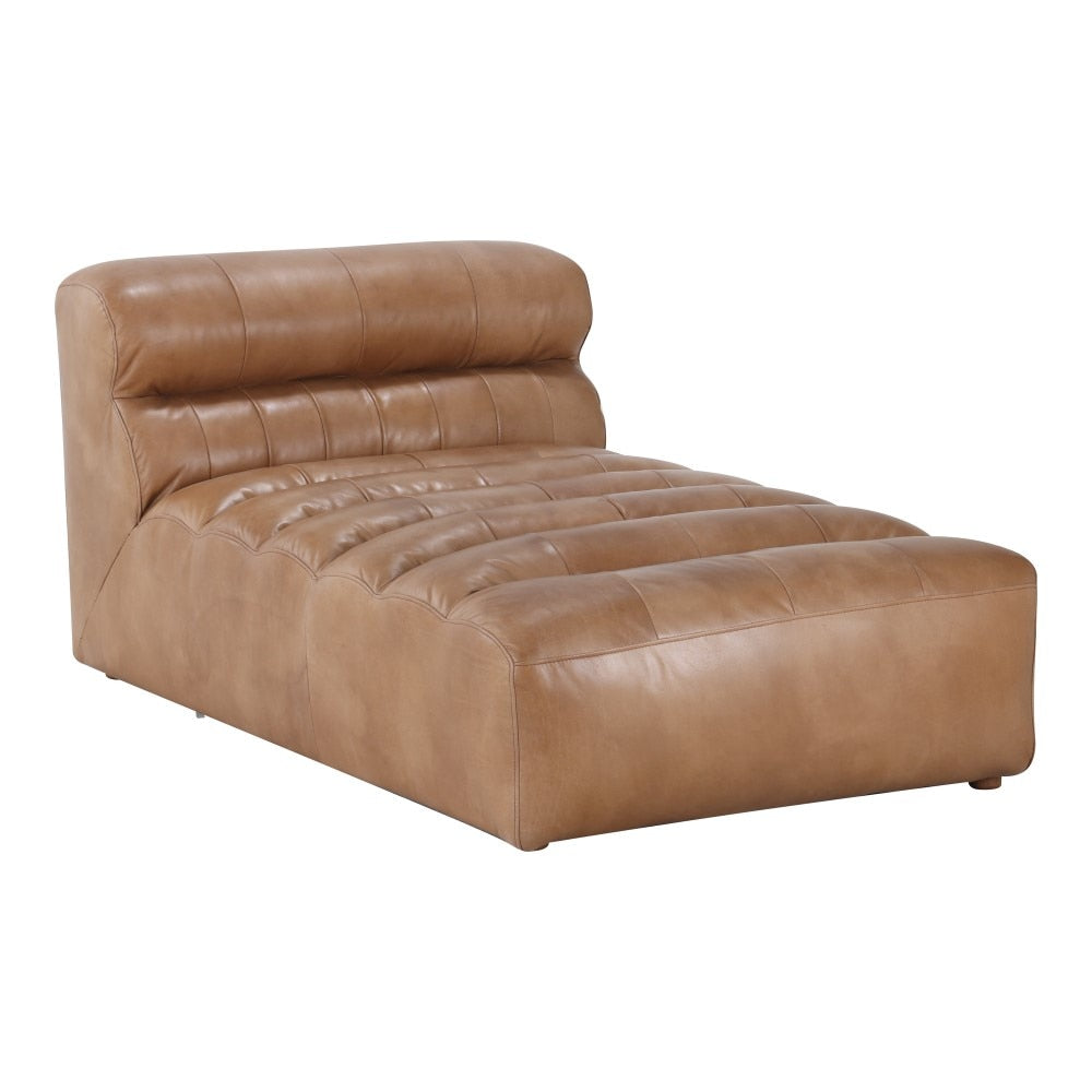 Moes Home - Ramsay Leather Chaise Tan - QN-1010-40 veiw 1