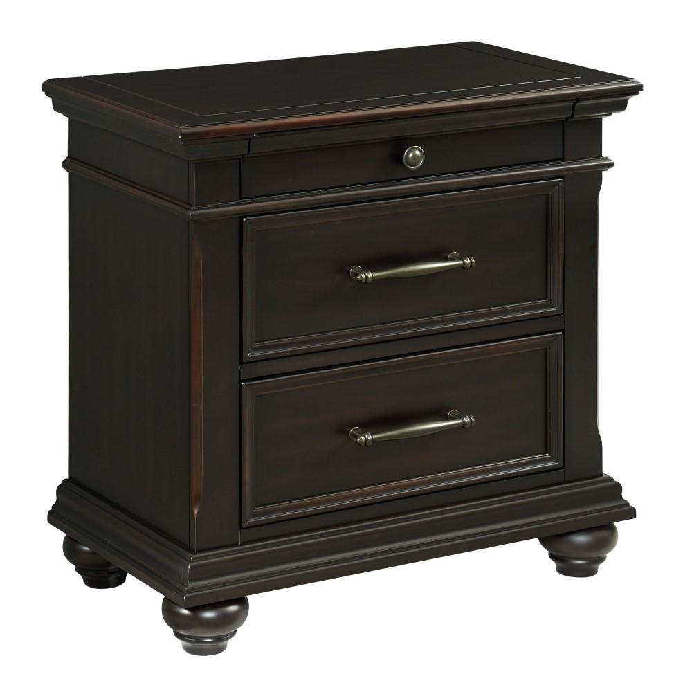 Picket House Furnishings - Brooks 3-Drawer Nightstand with USB Ports in Black - SR800NS veiw 1